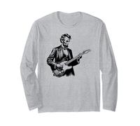 Funny Abraham Lincoln Playing Electric Guitar Long Sleeve T-Shirt