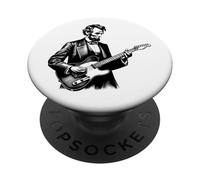 Funny Abraham Lincoln Playing Electric Guitar PopSockets Adhesive PopGrip