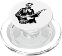 Funny Abraham Lincoln Playing Electric Guitar PopSockets PopGrip for MagSafe