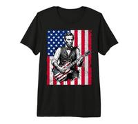 Funny Abraham Lincoln Playing Electric Guitar Premium T-Shirt