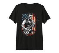 Funny Abraham Lincoln Playing Electric Guitar Premium T-Shirt