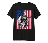 Funny Abraham Lincoln Playing Electric Guitar Premium T-Shirt