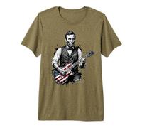 Funny Abraham Lincoln Playing Electric Guitar Premium T-Shirt