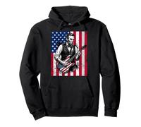 Funny Abraham Lincoln Playing Electric Guitar Pullover Hoodie
