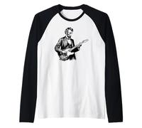 Funny Abraham Lincoln Playing Electric Guitar Raglan Baseball Tee