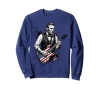 Funny Abraham Lincoln Playing Electric Guitar Sweatshirt