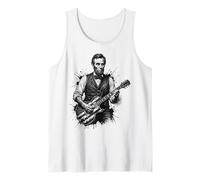 Funny Abraham Lincoln Playing Electric Guitar Tank Top