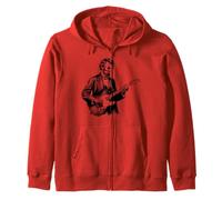 Funny Abraham Lincoln Playing Electric Guitar Zip Hoodie