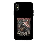 Funny Abraham Lincoln Playing Guitar Rock Band Case for iPhone X/XS