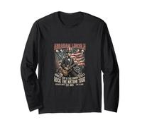 Funny Abraham Lincoln Playing Guitar Rock Band Long Sleeve T-Shirt