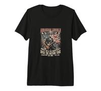 Funny Abraham Lincoln Playing Guitar Rock Band Premium T-Shirt