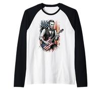 Funny Abraham Lincoln USA Flag 4th of July Tee Raglan Baseball Tee