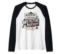Funny Accountant Detective Definition Retro Humor Raglan Baseball Tee