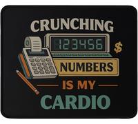 Funny Accountant Mouse Pad, Crunching Numbers is My Cardio, Non-Slip Rubber Base, Washable, 9.5 x 7.9 Inches Accounting Mousepad