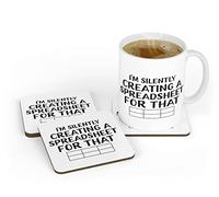 Funny Accountant Mug Creating A Spreadsheet Office IT Analyst Joke Mug Coaster