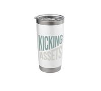 Funny Accounting Pun Kicking Assets Stainless Steel Insulated Tumbler