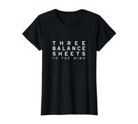 Funny Accounting Pun Three Balance Sheets to the Wind Value Graphic T-Shirt, Women, Black, L