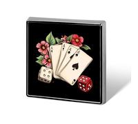 Funny Aces Flower Brooch Pins Square Badge Collar Lapel Pins for Women Men Gifts