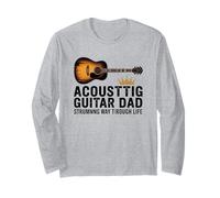 Funny Acoustic Guitar Dad Strumming Hero Music Apparel Long Sleeve T-Shirt