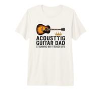 Funny Acoustic Guitar Dad Strumming Hero Music Apparel Premium T-Shirt