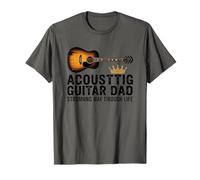 Funny Acoustic Guitar Dad Strumming Hero Music Apparel T-Shirt