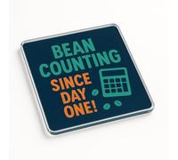 Funny Acrylic Coaster Gift - Modern Minimalist Design for Accountants with Whimsical Icons and Vibrant Colors