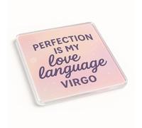 Funny Acrylic Coaster Gift - Unique Virgo Vibes Era Design with Pastel Gradient & Whimsical Text