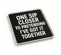 Funny Acrylic Coaster Gift - Witty Coffee Lover's Desk Accessory with Sarcastic British Humour Quote