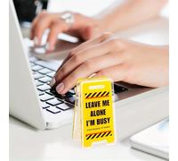 Funny Acrylic Desk Sign,Leave Me Alone, I'm Busy, 2Pack Humorous Office Decor Memo Note Clip Holder for Coworkers Versatile Room Decor (2 Different)