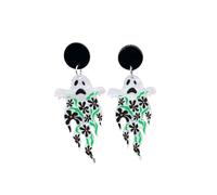 Funny Acrylic Ghost Pumpkin Drop Dangle Earrings All Saints' Day Spooky Earrings Halloween Party Jewelry, Zinc, No Gemstone