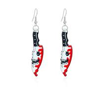 Funny Acrylic Horror Bloody Knife Dangle Earrings Halloween Thriller Kitchen Knife Drop Earrings for Women, Resin