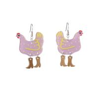 Funny Acrylic Rooster Earring Rooster Animal Big Hen Chicken Dangle Drop Earrings for Women, Acrylic, acrylic