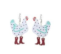 Funny Acrylic Rooster Earring Rooster Animal Big Hen Chicken Dangle Drop Earrings for Women, Acrylic, acrylic