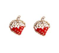Funny Acrylic Strawberry Earrings Lovely Fruit Dangle Earrings Vintage Summer Vibe Sweet Strawberry Drop Earrings for Women Birthday Holiday Jewelry Gifts, One Size, Acrylic, No Gemstone