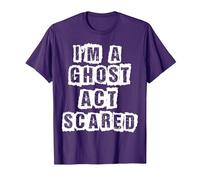 Funny Act Scared I'm A Ghost Costume T-Shirt, Men, Purple, Small