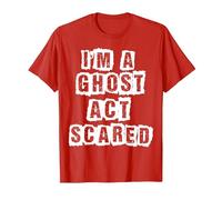 Funny Act Scared I'm A Ghost Costume T-Shirt, Men, Red, Small