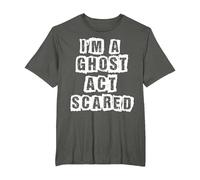 Funny Act Scared I'm A Ghost Costume T-Shirt, Men's Big and Tall, Asphalt Grey, 6X Tall