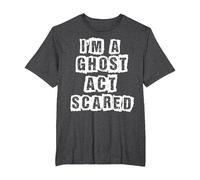 Funny Act Scared I'm A Ghost Costume T-Shirt, Men's Big and Tall, Dark Heather Grey, 5X Tall
