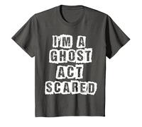 Funny Act Scared I'm A Ghost Costume T-Shirt, Youth, Asphalt Grey, 2T
