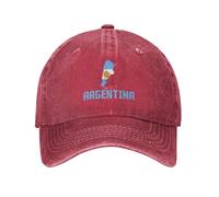 Funny Adjustable Baseball Cap Argentina Flag Unisex Vintage Cotton Denim Caps Birthday Gifts for Men Women Washed Hat Red