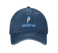 Funny Adjustable Baseball Cap Argentina Flag Unisex Vintage Cotton Denim Caps Birthday Gifts for Men Women Washed Hat Navy Blue