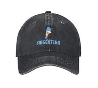 Funny Adjustable Baseball Cap Argentina Flag Unisex Vintage Cotton Denim Caps Birthday Gifts for Men Women Washed Hat Black