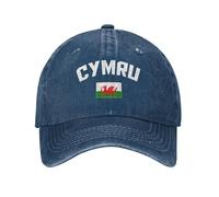 Funny Adjustable Baseball Cap Cymru Unisex Vintage Cotton Denim Caps Birthday Gifts for Men Women Washed Hat Navy Blue