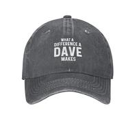 Funny Adjustable Baseball Cap What A Difference A Dave Makes Unisex Vintage Cotton Denim Caps Birthday Gifts for Men Women Washed Hat Deep Heather