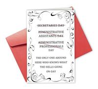 Funny Administrative Professionals Day Card, Snarky Card for Administrative Support Staff, Secretary’s Day Appreciation Card Gift