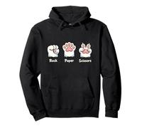 Funny Adorable Cat Paw Rock Paper Scissors Cats Parent Pullover Hoodie
