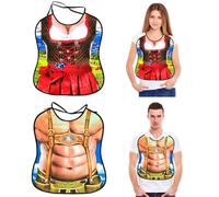 Funny Adult Bibs, 2PCS Washable Clothing Protectors for Men Women, Novelty Joke Bib for Senior Elderly Party Gifts (A)