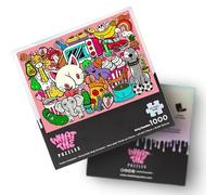 Funny Adult Humor 1000 Piece Jigsaw Puzzle - Raunchy Gag Gift, Suggestive Hand-Drawn Art, Non-Glare Pieces - Hilarious Gift for Adults Who Love Dirty Humor (Dirty Doodles Pink Collage)