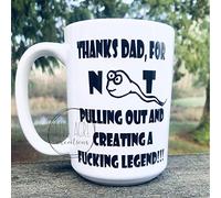 Funny Adult Humor Nsfw Birthday Fathers Day Thanks for Not Pulling Out Sperm Large Capacity Coffee Cup Mug Gift for Him Dad Father