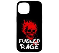 Funny Adult Humor, Skull on Fire Fueled by Rage Case for iPhone 15